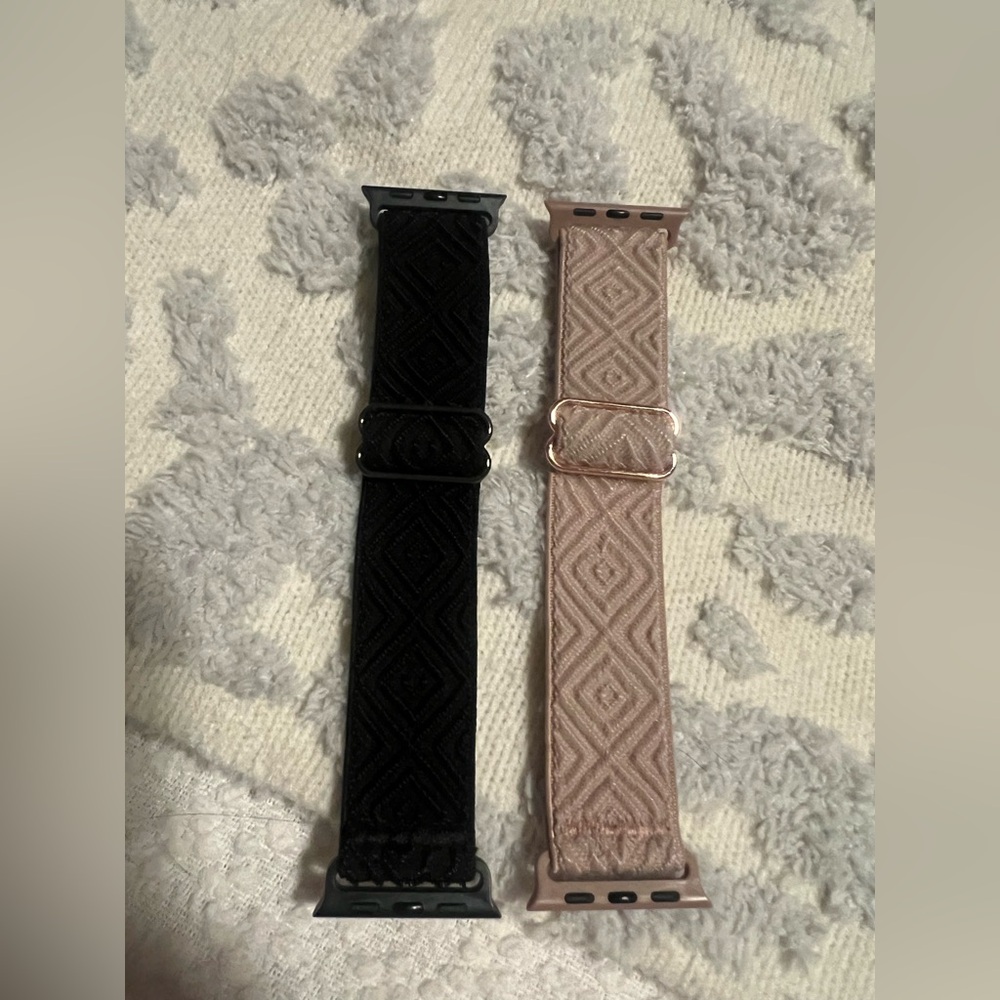 Black and Pink Patterned Watch Bands